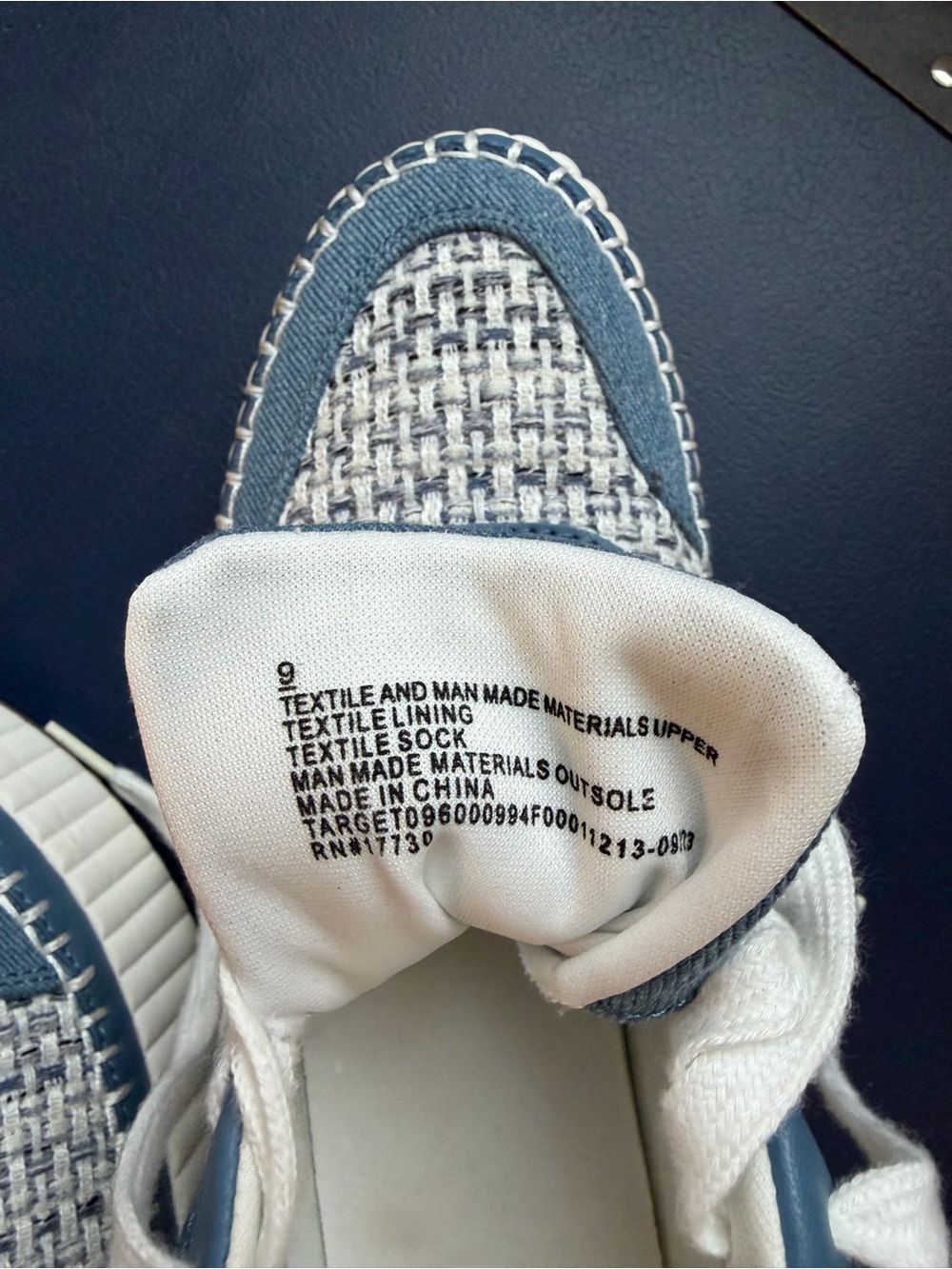 Universal Thread Blue Tweed Lace-Up Sneakers with White Accents - Picture 5 of 5